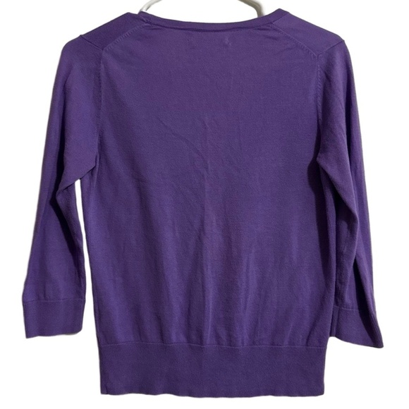 OLD NAVY Cardigan Womens Sm Petite Purple V-Neck Button Front 3/4 Sleeve Cotton - Picture 6 of 6
